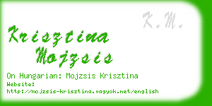 krisztina mojzsis business card